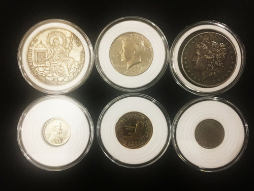 20 Air Tight Coin Capsule Holders with Adjustable Rings For Coins 20mm - 40mm - Collectors Couch