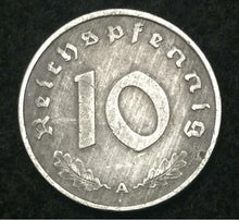 Load image into Gallery viewer, Authentic Old Rare  WWII German 10 Rp Coin &amp; UNC Stamps World War 2 Artifacts
