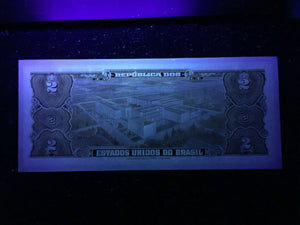 Brazil 2 Cruzados 1954 - 1958 Banknote World Paper Money UNC Currency Bill - Collectors Couch