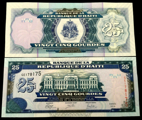 Haiti 25 Gourdes 2014 Banknote World Paper Money UNC Currency Bill Note - Collectors Couch