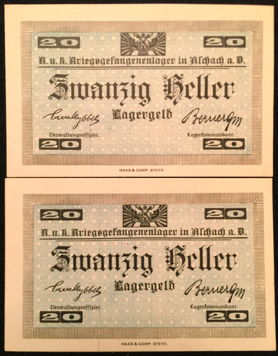 Austria 20 Heller POW WWI Campbell C1314 aUNC-UNC World Paper Money - Collectors Couch