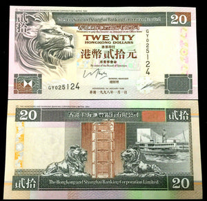 Hong Kong 20 Dollars 1998 Banknote World Paper Money UNC