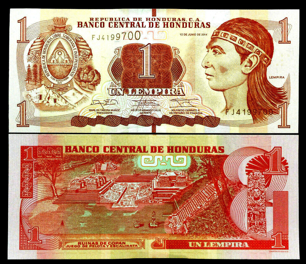 Honduras 1 Lempira Banknote World Paper Money UNC Currency Bill Note