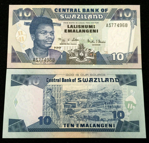 Swaziland 10 Emalangeni 2006 Banknote World Paper Money UNC Currency Bill Note - Collectors Couch