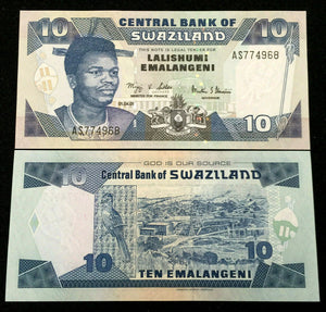 Swaziland 10 Emalangeni 2006 Banknote World Paper Money UNC Currency Bill Note