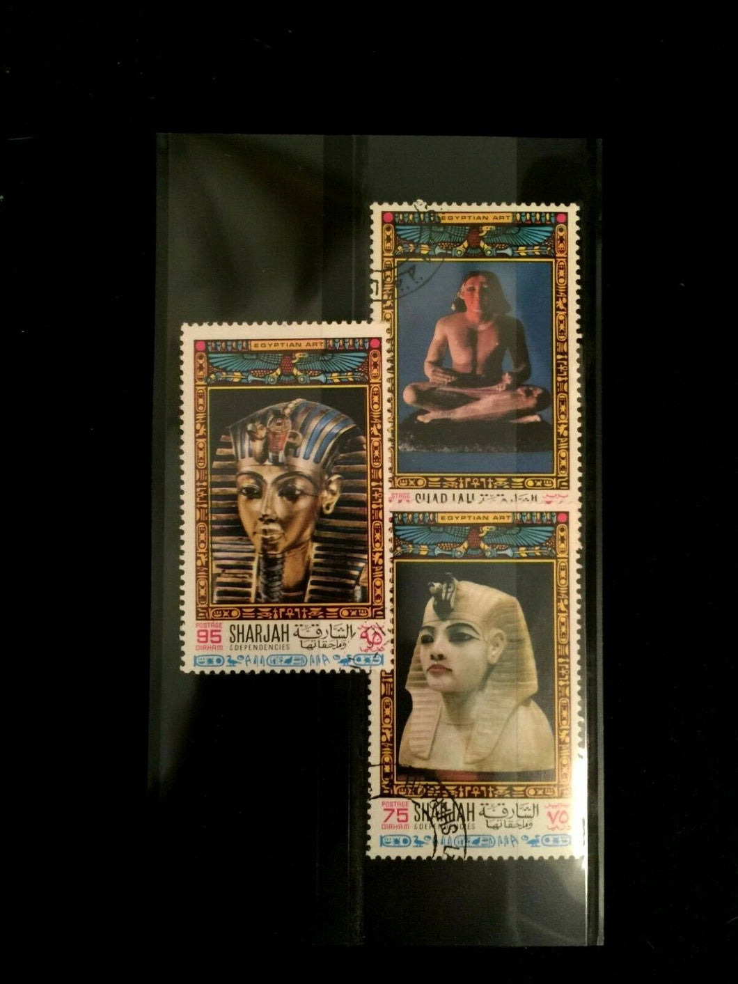 Sharjah Stamps Set of 3 - Vintage Historical Stamps- Antique Collectors Stamps - Collectors Couch