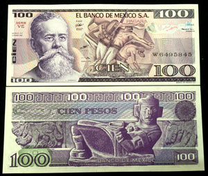 Mexico 100 Pesos 1981 Banknote World Paper Money aUNC - Collectors Couch