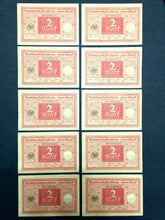 Load image into Gallery viewer, Germany 10 Two Mark 1920 Bill - Uncirculated - Consecutive Numbers