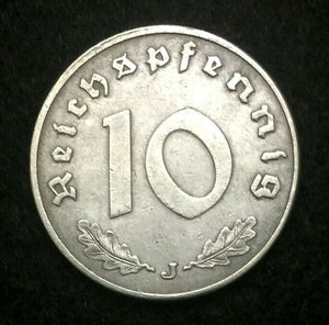 Authentic Rare Old German WWII Coin and Stamps - Hold a Piece of WWII History