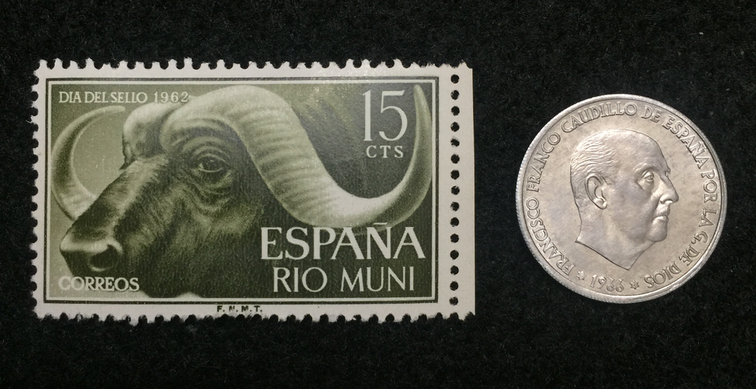 Spain - Authentic Unused Stamp & 50 CTS Uncirculated Coin - Educational Gift.