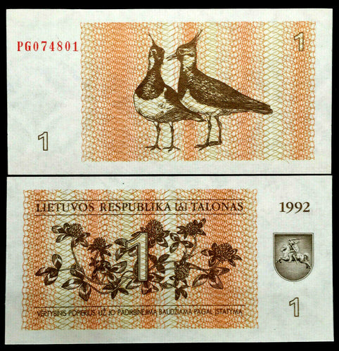 Lithuania 1 Talonas 1992 Banknote World Paper Money UNC Currency Bill Note - Collectors Couch
