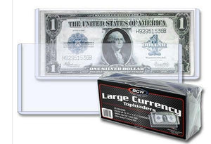 100 New Large Bill Top loader Currency Rigid Dollar Holder Storage QTY 100
