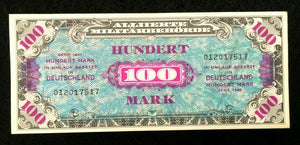 1944 WWII Germany Allied Occupation Military Currency 100 Mark Banknote - S012 - Collectors Couch