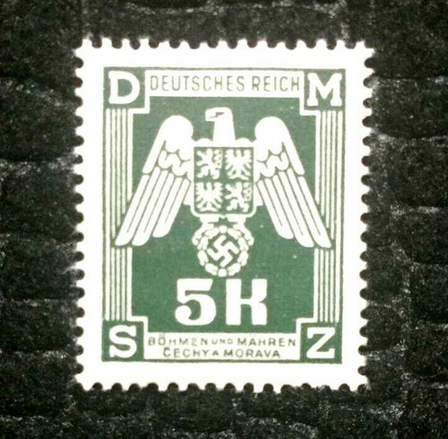Rare Old Antique Authentic WWII Eagle Unused German Stamp with SWASTIKA - 5K - Collectors Couch