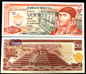 Mexico 20 Pesos 1977 Banknote World Paper Money UNC
