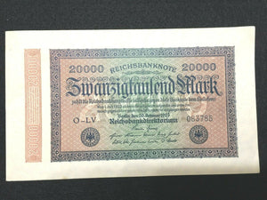 German 20000 Mark Bill - Crisp Uncirculated - Collection Item