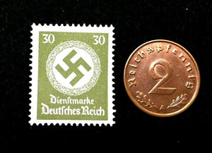Rare Old WWII German War Coin Two Rp & 30pf Stamp World War 2 Artifacts - Collectors Couch