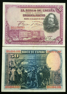 Spain 50 Pesetas 1928 Banknote World Paper Money Circulated (F)