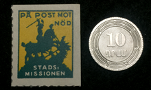 Load image into Gallery viewer, Sweden - Authentic Unused Stamp &amp; 10 CTS Uncirculated Coin - Educational Gift.