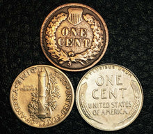 Load image into Gallery viewer, Authentic Mercury Dime 90% SILVER &amp; Steel Penny &amp;100 Years Old Indian Head Penny - Collectors Couch