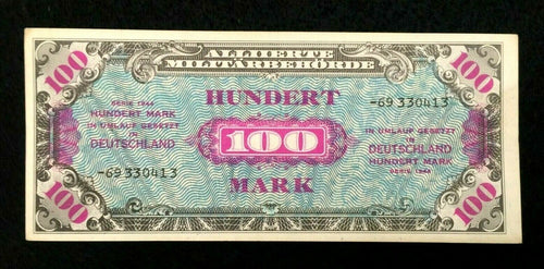 1944 WWII Germany Allied Occupation Military Currency 100 Mark Banknote - S-693 - Collectors Couch