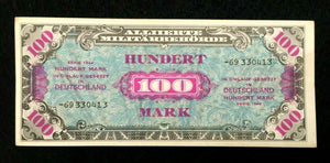 1944 WWII Germany Allied Occupation Military Currency 100 Mark Banknote - S-693