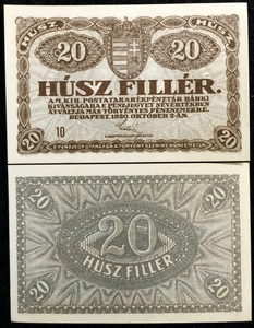 Hungary 20 Filler P43 1920 aUNC Banknote World Paper Money