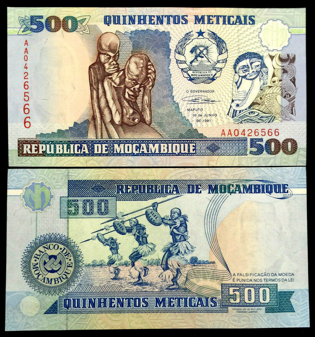 Mozambique 500 Meticais 1991 P-134 Banknote World Paper Money UNC Bill Note