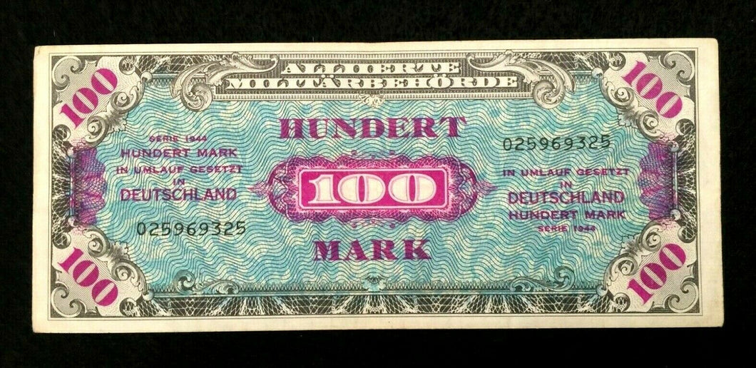 1944 WWII Germany Allied Occupation Military Currency 100 Mark Banknote - S325 - Collectors Couch