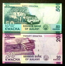 Load image into Gallery viewer, MALAWI 20 and 50 KWACHA Banknote World Paper Money UNC Currency Bill Notes - Collectors Couch