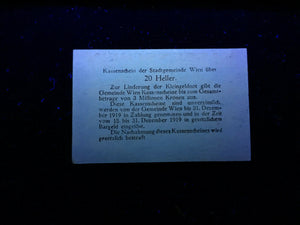 Austria 20 Heller 1919 Regional Issue Vienna World Paper Money UNC - 100 Yrs Old