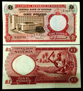 Nigeria 1 Pound 1967 Banknote World Paper Money UNC Currency Bill Note