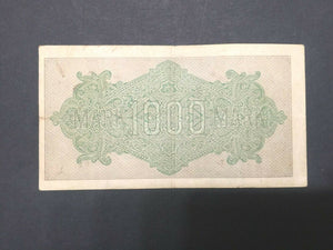 German Rare Authentic Lot of 10 1000 Mark Bills - Historical Artifacts.
