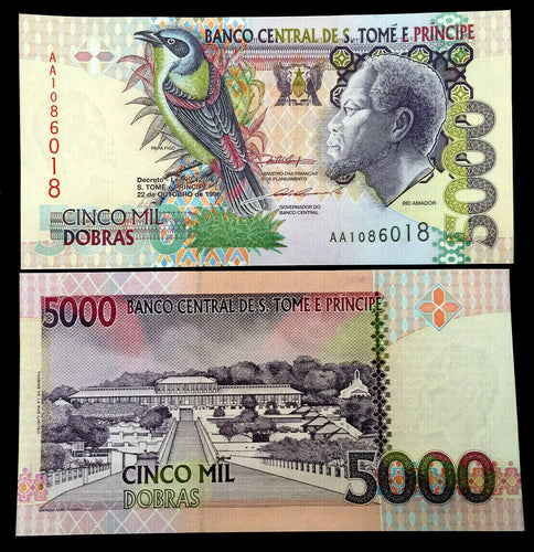 SAINT THOMAS - SAO TOME 5000 Banknote World Paper Money UNC Currency Bill Note - Collectors Couch