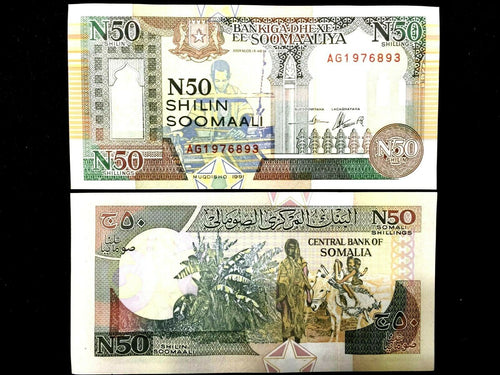 Somalia 50 Shillings 1991 Banknote World Paper Money UNC Currency Bill Note - Collectors Couch