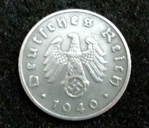 Authentic WW2 German 5 Reichspfennig & Unused Stamp - Historical Artifacts