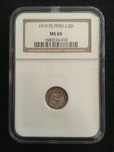 Load image into Gallery viewer, 1910-FG Peru 1/2 Dinero NGC MS65 - Collectors Couch