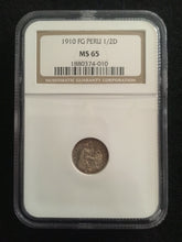 Load image into Gallery viewer, 1910-FG Peru 1/2 Dinero NGC MS65