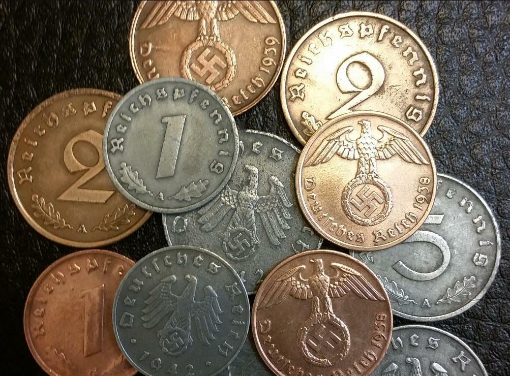 Rare WW2 German TWO Coins - Authentic Historical Atifacts For Coin Collectors - Collectors Couch