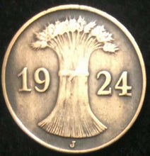 Load image into Gallery viewer, Historical German Weimar Republic 1 Reichspfennig Coin - Authentic Artifact - Collectors Couch