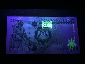 Lesotho 20 Maloti 2009 Banknote World Paper Money UNC Currency Bill Note