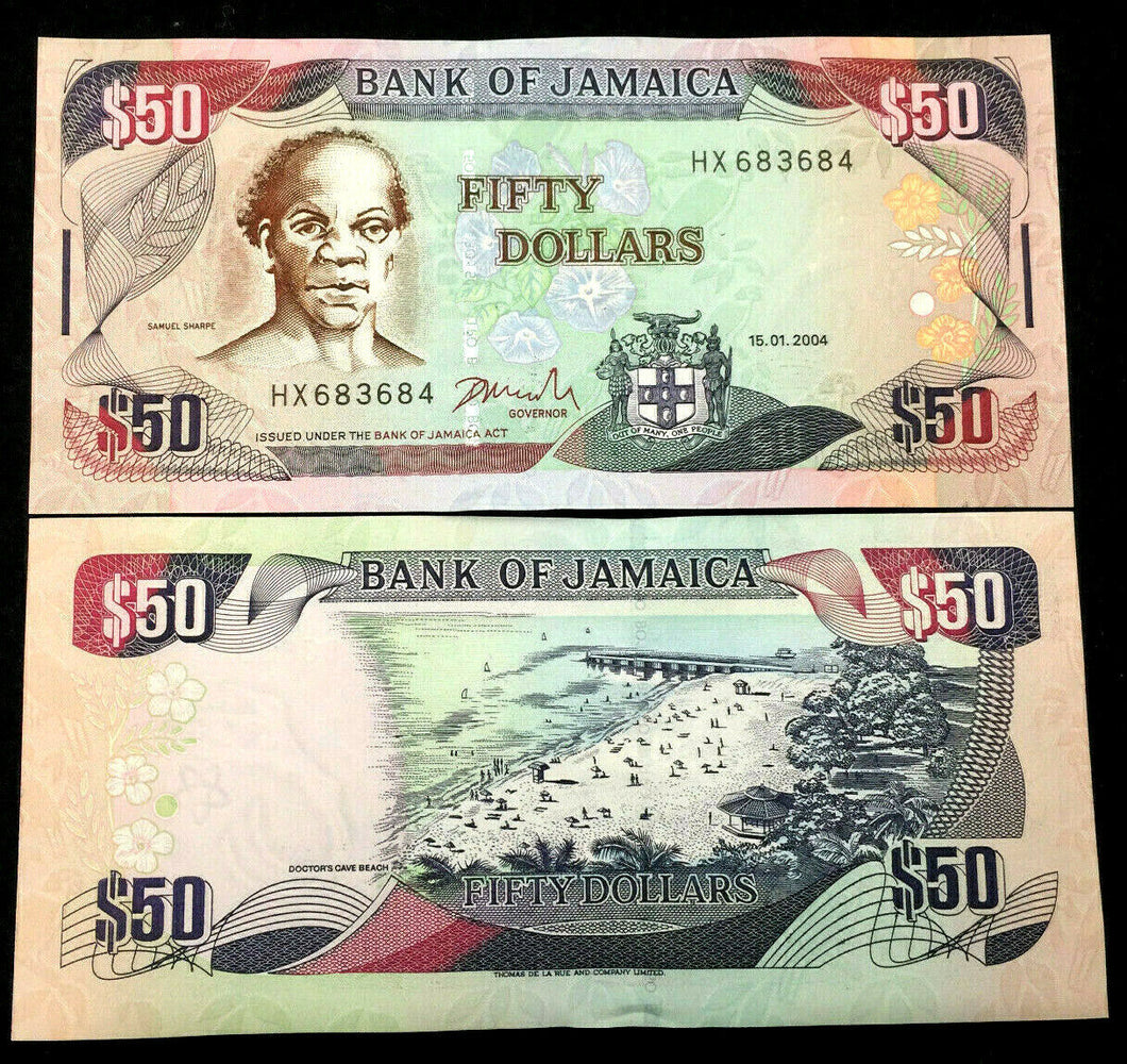 Jamaica 50 Dollars 2004 Banknote World Paper Money UNC Currency Bill Note