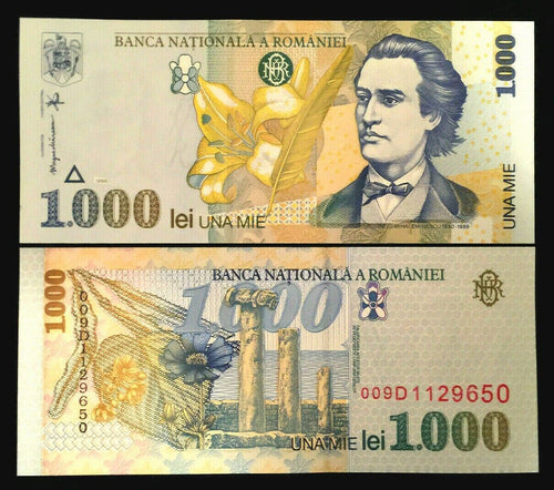 Romania 1000 Lei 1998 Banknote World Paper Money UNC Currency Bill Note - Collectors Couch