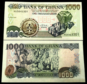 Ghana 1000 Cedis 2003 Banknote World Paper Money UNC Currency Bill Note