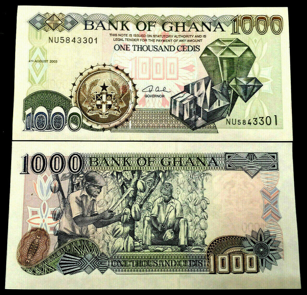 Ghana 1000 Cedis 2003 Banknote World Paper Money UNC Currency Bill Note