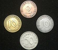 Load image into Gallery viewer, Rare WWII 2 Nazi Third Reich German Coins Set With Display Case - WWII Historic Artifacts