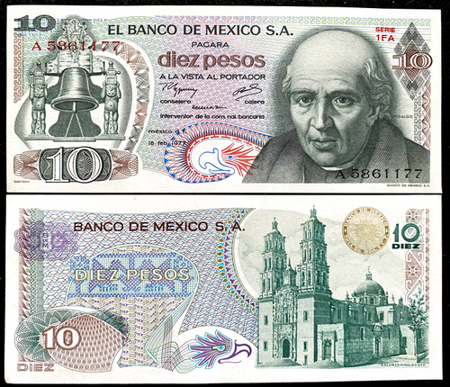 Mexico 10 Pesos 1977 Banknote World Paper Money UNC - Collectors Couch