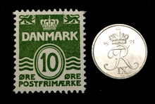 Load image into Gallery viewer, Danmark Collection - Unused Stamp &amp; Unused 1 Ore Ore Coin - Educational Gift