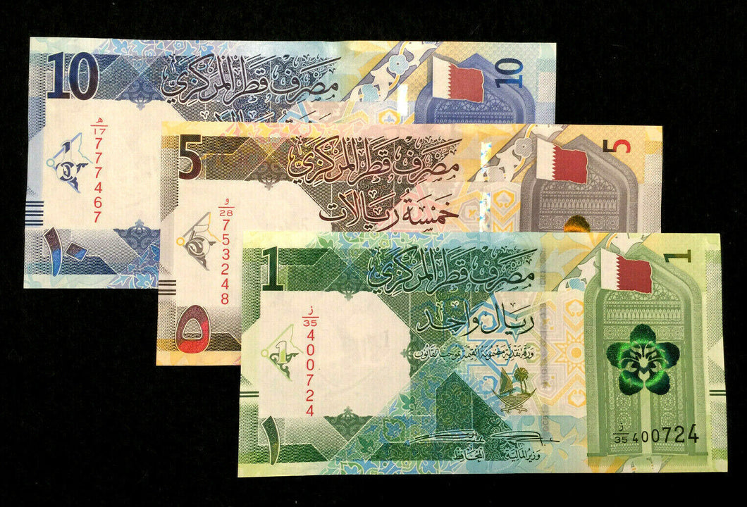 Qatar 1 5 10 Riyal 2020 Banknote Set World Paper Money UNC Currency Bill Notes