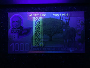 Costa Rica 1000 Colones POLYMER Banknote World Paper Money UNC Currency Bill